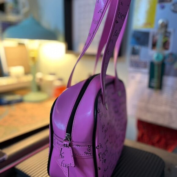 Vintage Addicted brand F*ck pink vinyl purse - Picture 4 of 8